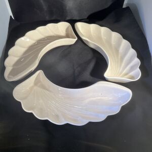 1960s Lane And Co. Van Nuys, California Pottery Shell Dishes Or Inserts Set Of 3